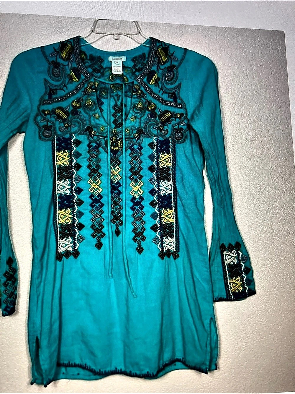 Johnny Was for Sundance Mika Embroidered Tunic in Blue